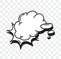 Poster - Hand drawn speech bubble explosion. Pop art design object. Comic book doodle element for dialog. Cartoon style vector collection