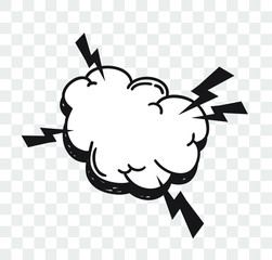 Poster - Hand drawn speech bubble explosion. Pop art design object. Comic book doodle element for dialog. Cartoon style vector collection