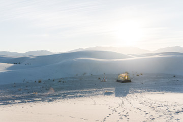 Wall Mural - A tent set up at White Sands National Park in Alamogordo, New Mexico. 