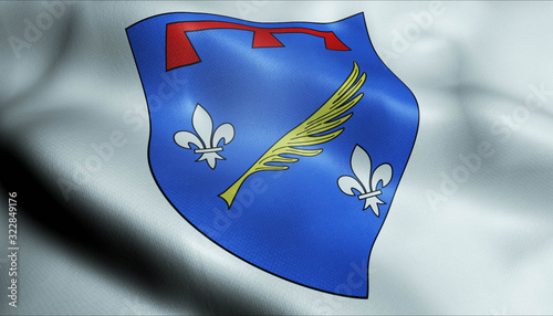 Cuadros en Lienzo 3D Waved France Coat of Arms Flag of Le Cannet