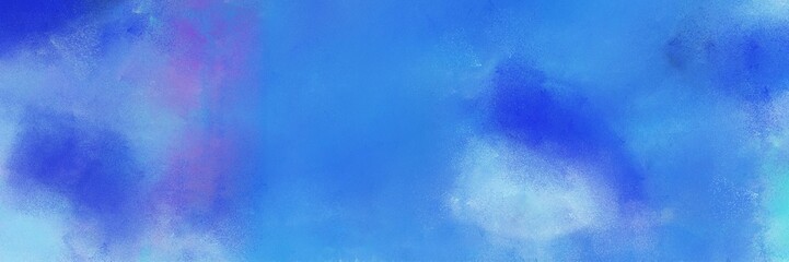 Poster - abstract painting background graphic with royal blue, baby blue and corn flower blue colors and space for text or image. can be used as horizontal header or banner orientation