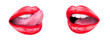 Isolated lip, sensual lips. Mouth, sexy tongue. Beautiful red lip, lipstick and lipgloss. Sexy lips, tongue out. Sensual lipstick, bright red lipgloss. Close up, beautiful mouth, portrait woman lip.