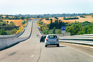 Sticker - Cars in road in Costa Smeralda in Sardinia Island