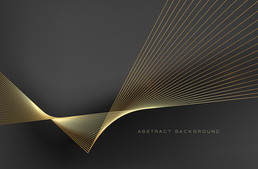 Poster - Abstract vector background, gold line for design brochure, website, flyer.
