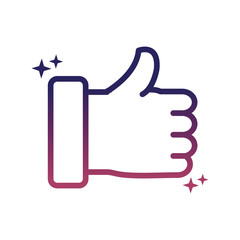 Poster - hand like approve social media gradient style icon