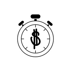 Poster - money business financial stopwatch timer line style icon