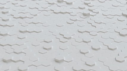 Wall Mural - Abstract 3D Technology White Hexagonal Background