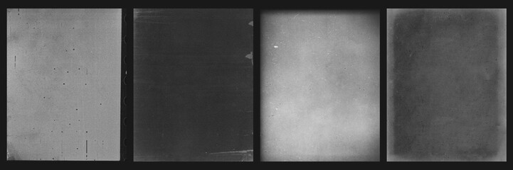 Wall Mural - vintage film scan texture pack grungy overlays with dust and scratches