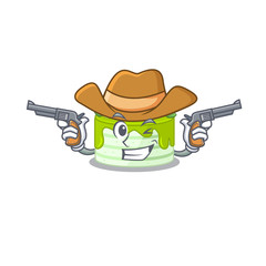 Poster - Kiwi cake Cowboy cartoon concept having guns