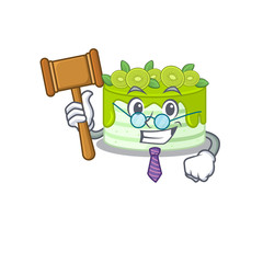 Poster - Smart Judge kiwi cake in mascot cartoon character style