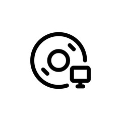Poster - installation disc icon. Perfect for application, web, logo and presentation template. icon design line style