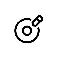 Poster - write disc icon. Perfect for application, web, logo and presentation template. icon design line style