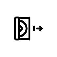 Poster - eject disc icon. Perfect for application, web, logo and presentation template. icon design line style