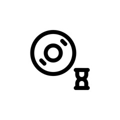 Poster - loading disc icon. Perfect for application, web, logo and presentation template. icon design line style