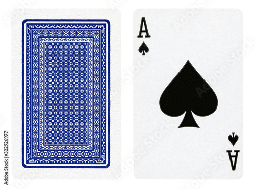 Cuadros en Lienzo Ace of spades - playing cards isolated on white