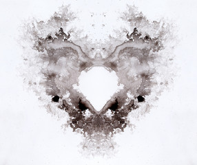 Aufkleber - Watercolour splashes heart on white paper background.