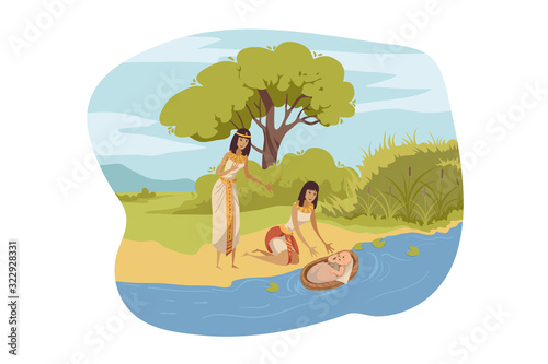 Cuadros en Lienzo Egyptians find Moses, Bible concept