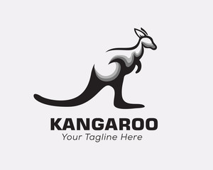 Wall Mural - Stand kangaroo look front logo design inspiration