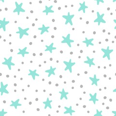 Poster - Seamless pattern of simple star for textile, fabric, wallpaper design. Vector illustration