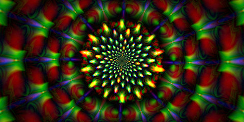 Wall Mural - Fantasy flower, colorful mandala background.