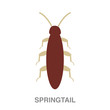 springtail flat icon on white transparent background. You can be used black ant icon for several purposes.	