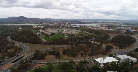 Wall Mural - Green parks around capitol hill in australian capital city Canberra around federal parliament.
