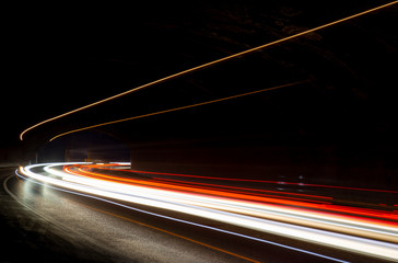 Wall Mural - light trails in tunnel