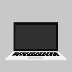 Poster - Blank screen laptop isolated on gray background. illustration 