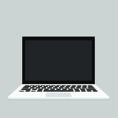 Poster - Blank screen laptop isolated on gray background. Vector illustration 