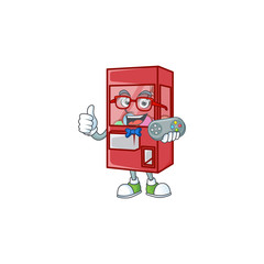 Poster - An attractive gamer toy claw machine cartoon character design