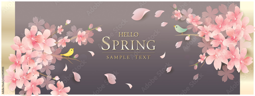 春の花　桜　Luxury　spring flowers　background - obrazy, fototapety, plakaty 