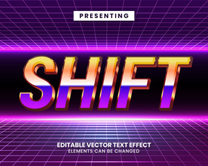 Poster - 3d Retrowave futuristic editable text effect