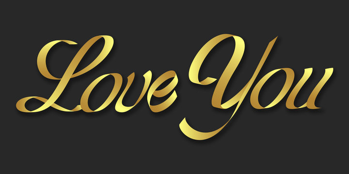 love you hand drawn lettering phrase illustration