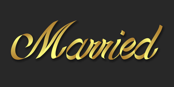 married hand drawn lettering phrase illustration