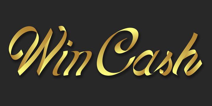 Win Cash hand drawn lettering phrase illustration