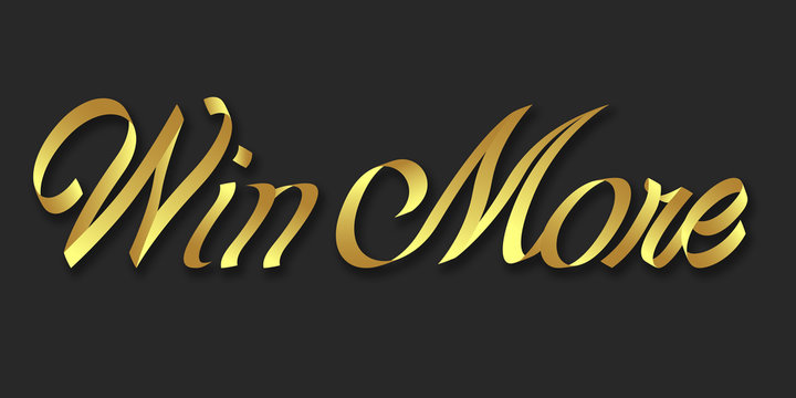Win More hand drawn lettering phrase illustration