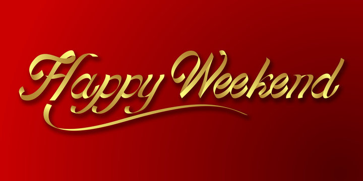 happy weekend hand drawn lettering phrase illustration