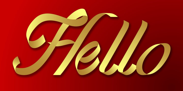 hello hand drawn lettering phrase illustration