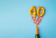 40th Anniversary Champagne Bottle Balloon Pop