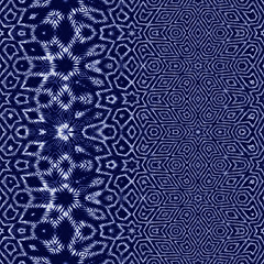 Kaleidoscope intricate stylized parametric fade ethnic tribal fantasy detailed symmetric illusion graphic design. Seamless repeat raster jpg pattern swatch. Great for scart print.