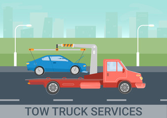 Wall Mural - Tow Truck Services Illustration