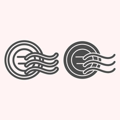 Poster - Postage stamp line and glyph icon. Letter post signs with wave. Postal service vector design concept, outline style pictogram on white background, use for web and app. Eps 10.