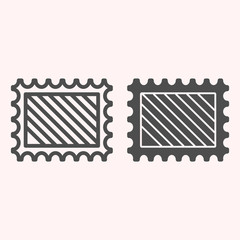 Poster - Post mark line and glyph icon. Letter postage sticker. Postal service vector design concept, outline style pictogram on white background, use for web and app. Eps 10.