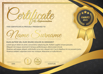 Wall Mural - premium golden black certificate template design
