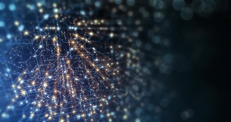 Poster - abstract tech background made of printed circuit board. depth of field effect and bokeh. internet co