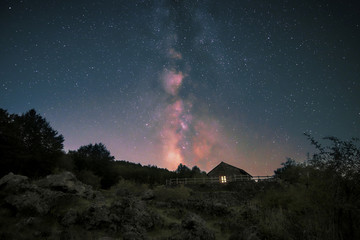 Milky Way On Mountain Refuge