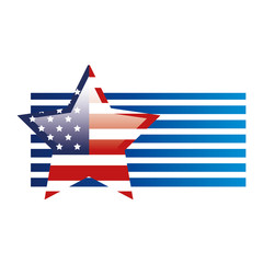 united states flag in shape star vector illustration design