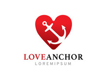 Love Anchor Logo Template Design, Icon, Symbol