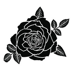 Sticker - Vector illustrations of silhouette of a rose flower