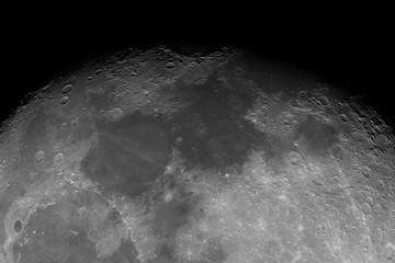 Wall Mural - close-up of the moon surface. main objects and areas: mare imbrium, lava flows, mare serenitatis, da
